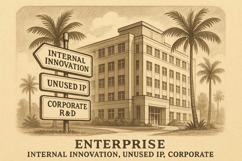 Internal innovation, unused IP, corporate R&D
